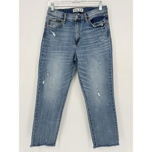 DAZE Distressed Jeans Women's Size 27 Distressed Light Wash Ankle Raw Hem